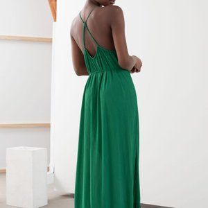 & Other Stories Emerald Gathered Maxi Dress- LIKE NEW!